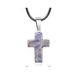 Cross Gemstone Pendant Charms Cross Quartz Crystal Charms for Necklace Earrings